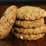 Oatmeal Raisin Cookies A photo of a stack of Oatmeal Raisin Cookies.
