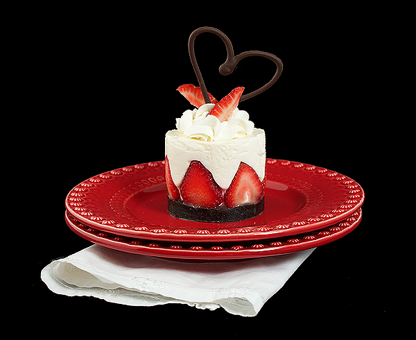 Yogurt Recipe A photo of a Italian Dessert, dolce allo yogurt served on a red dessert dish.
