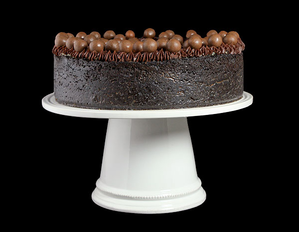 Grace's Sweet Life Cappuccino Fudge Cheesecake A photo of a Cappuccino Fudge Cheesecake garnished with Chocolate Whoppers.