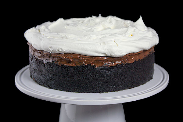 Mud Pies A close up photo taken of a Mud Pie on a white cake stand.