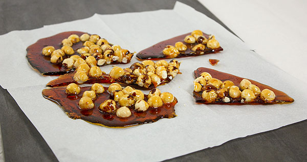 Photo of Hazelnut Praline displayed on parchment paper.